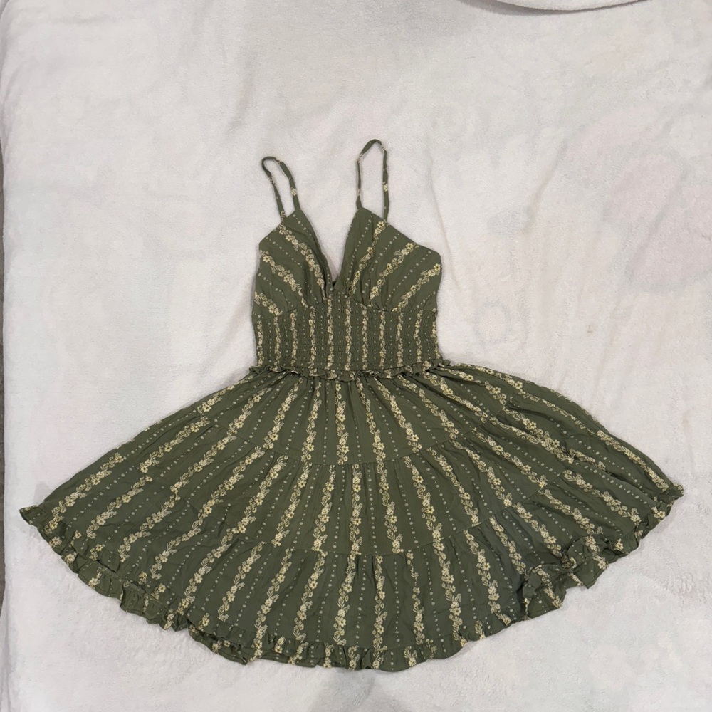 T.J.Maxx Olive Green Floral Dress